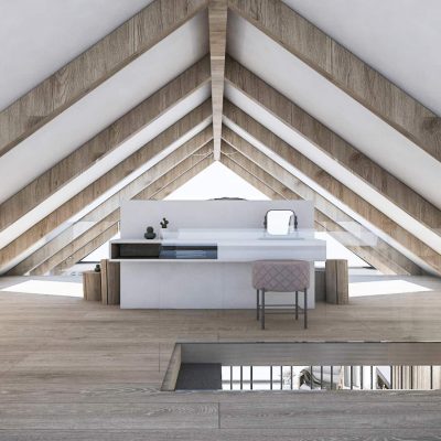 ag design architect greece attic bedroom