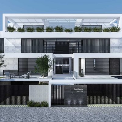 ag design architect greece day frontal view of the apartments and entrance