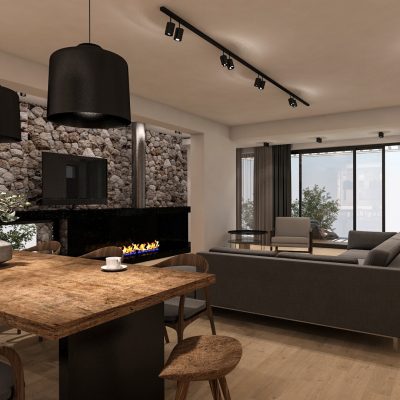 ag design architect greece dining area and living room