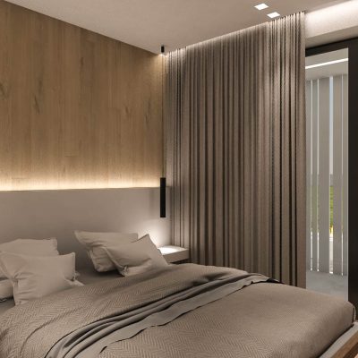 ag design architect greece double bedroom with outside view