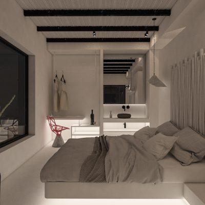 ag design architect greece double bedroom with view