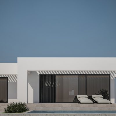 ag design architect greece frontal residence view