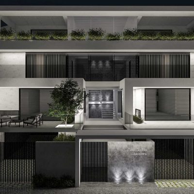 ag design architect greece frontal view of the apartments and entrance