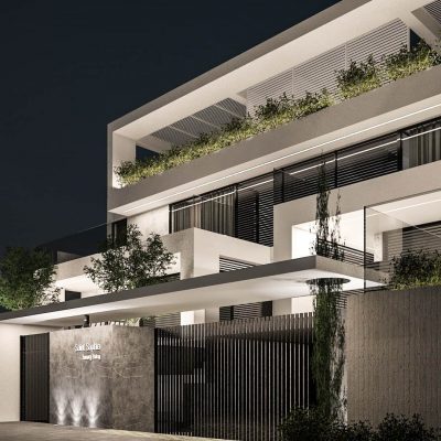 ag design architect greece frontal view of the apartments