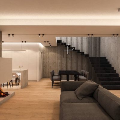 ag design architect greece living room and inside staircase