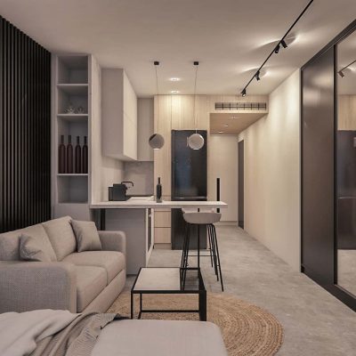 ag design architect greece view of the inside of the apartments